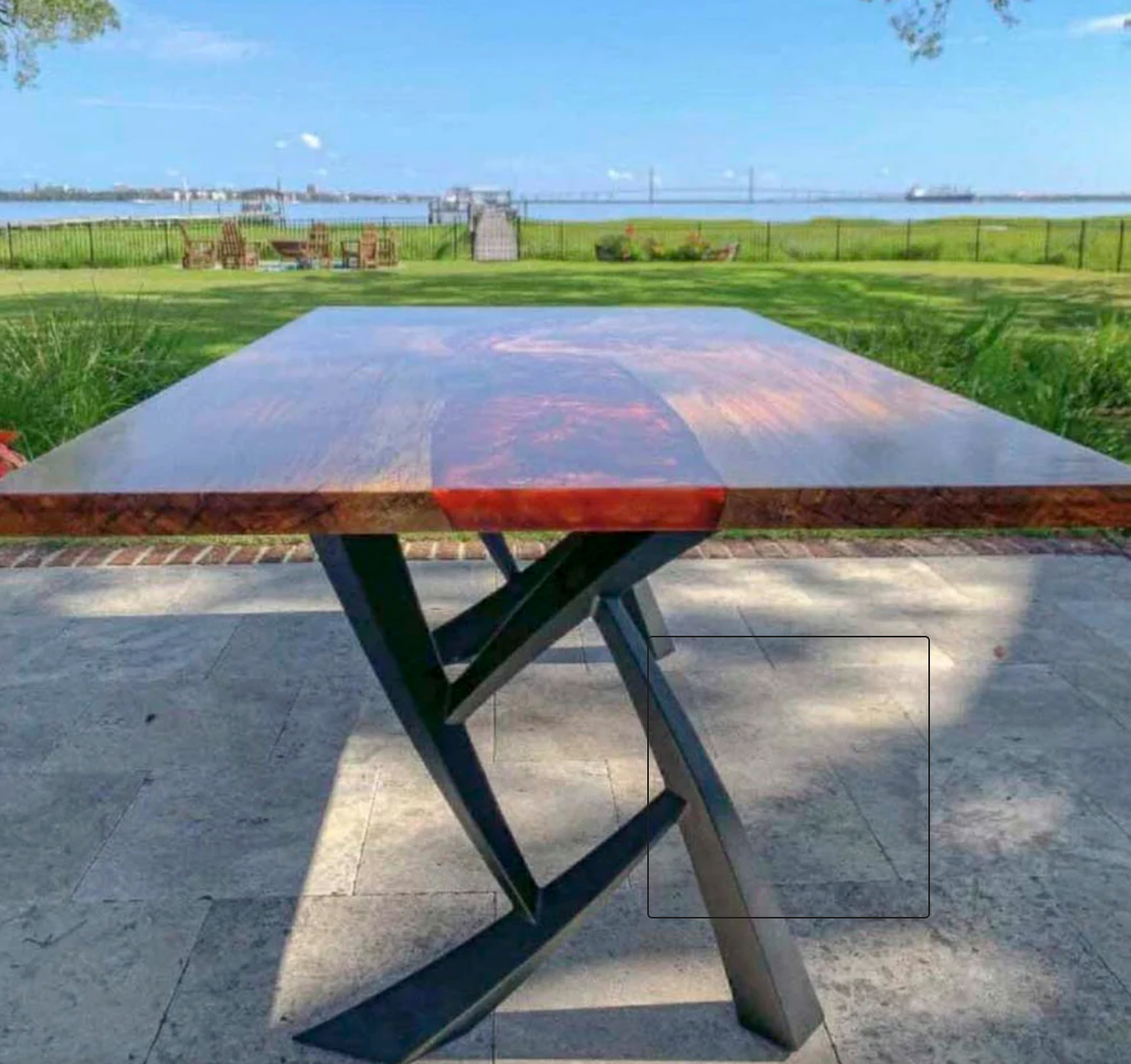 Drako Metal Table Leg 26" W x 28" H - Black