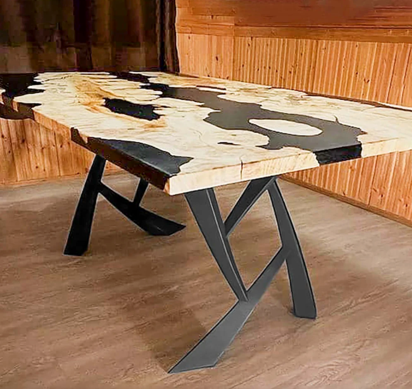Drako Metal Table Leg 26" W x 28" H - Black