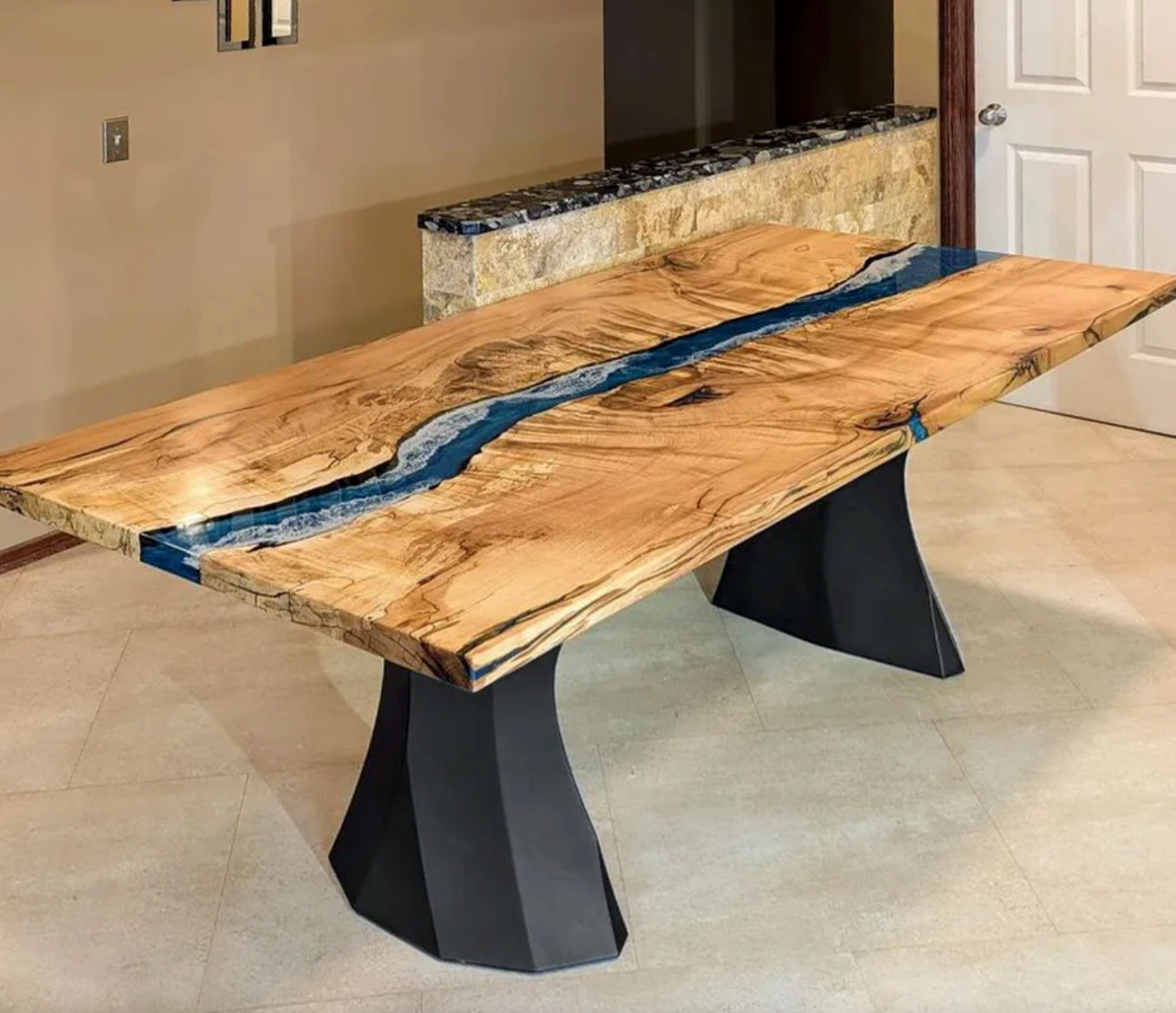 Custom Live Edge Dining Tables for Interior Design and Home Decor accented with rustic slab Coffee/End table furniture.