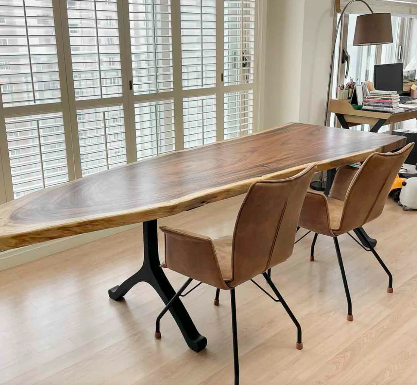 Custom Live Edge Dining Tables for Interior Design and Home Decor accented with rustic slab Coffee/End table furniture.