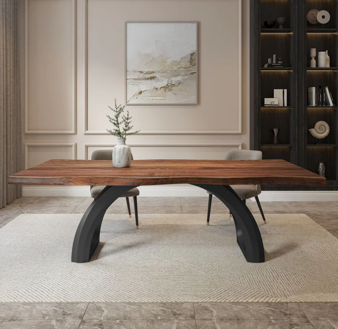 Custom Live Edge Dining Tables for Interior Design and Home Decor accented with rustic slab Coffee/End table furniture.