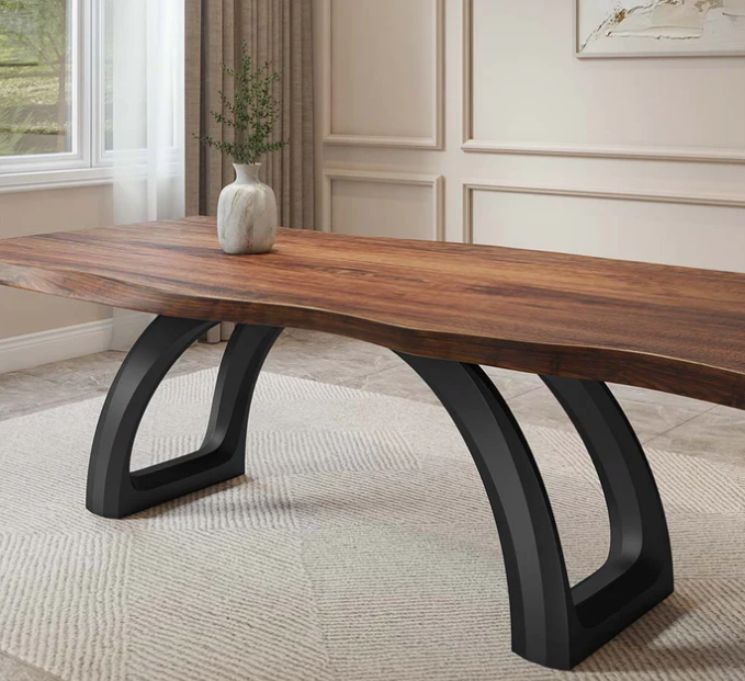 Custom Live Edge Dining Tables for Interior Design and Home Decor accented with rustic slab Coffee/End table furniture.
