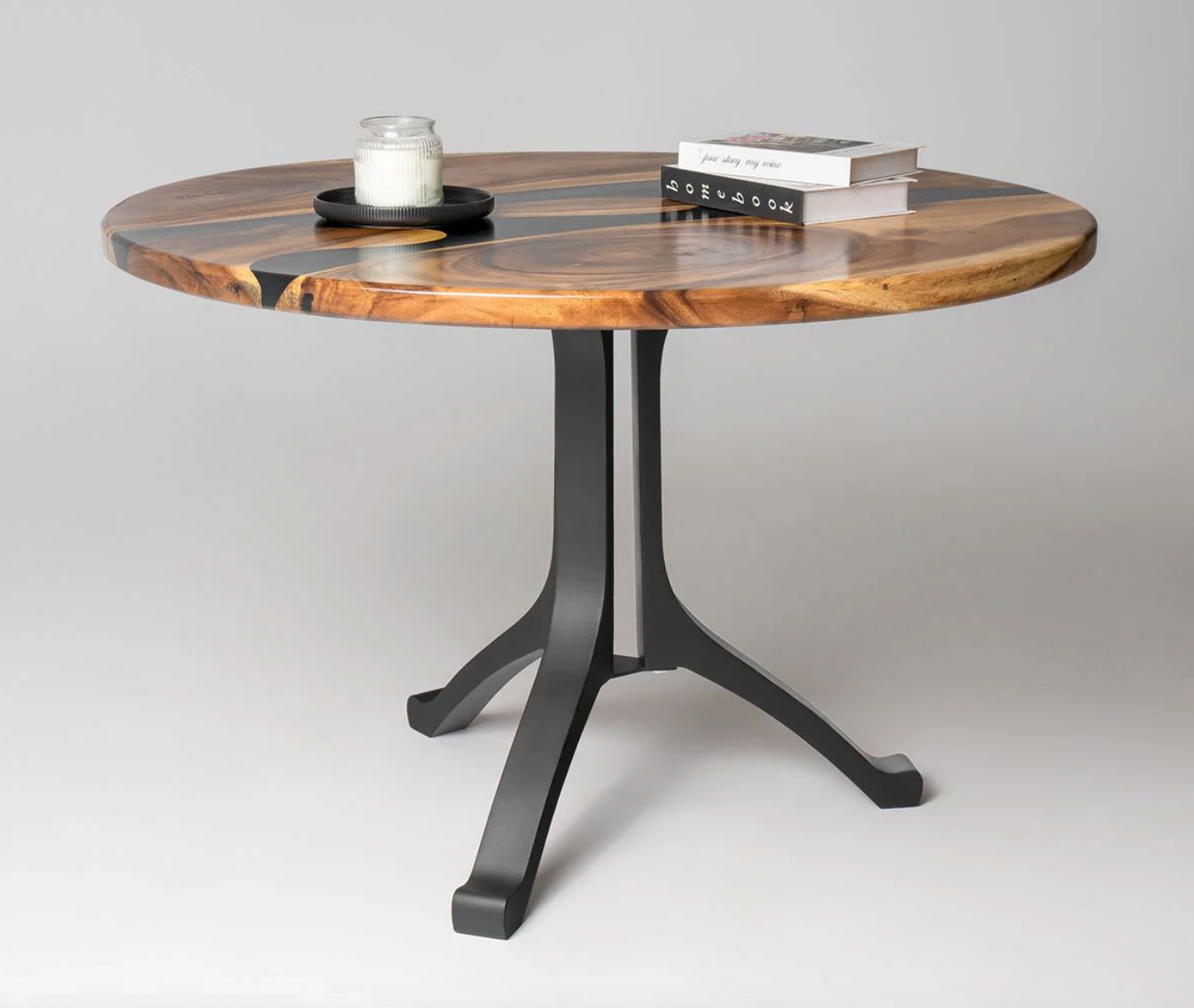 Custom Live Edge Dining Tables for Interior Design and Home Decor accented with rustic slab Coffee/End table furniture.