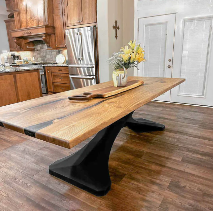 Custom Live Edge Dining Tables for Interior Design and Home Decor accented with rustic slab Coffee/End table furniture.