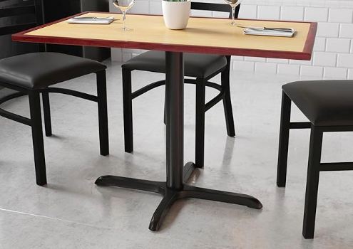 X-Base Round Metal Table 24"x30"Base x 28" H - Black