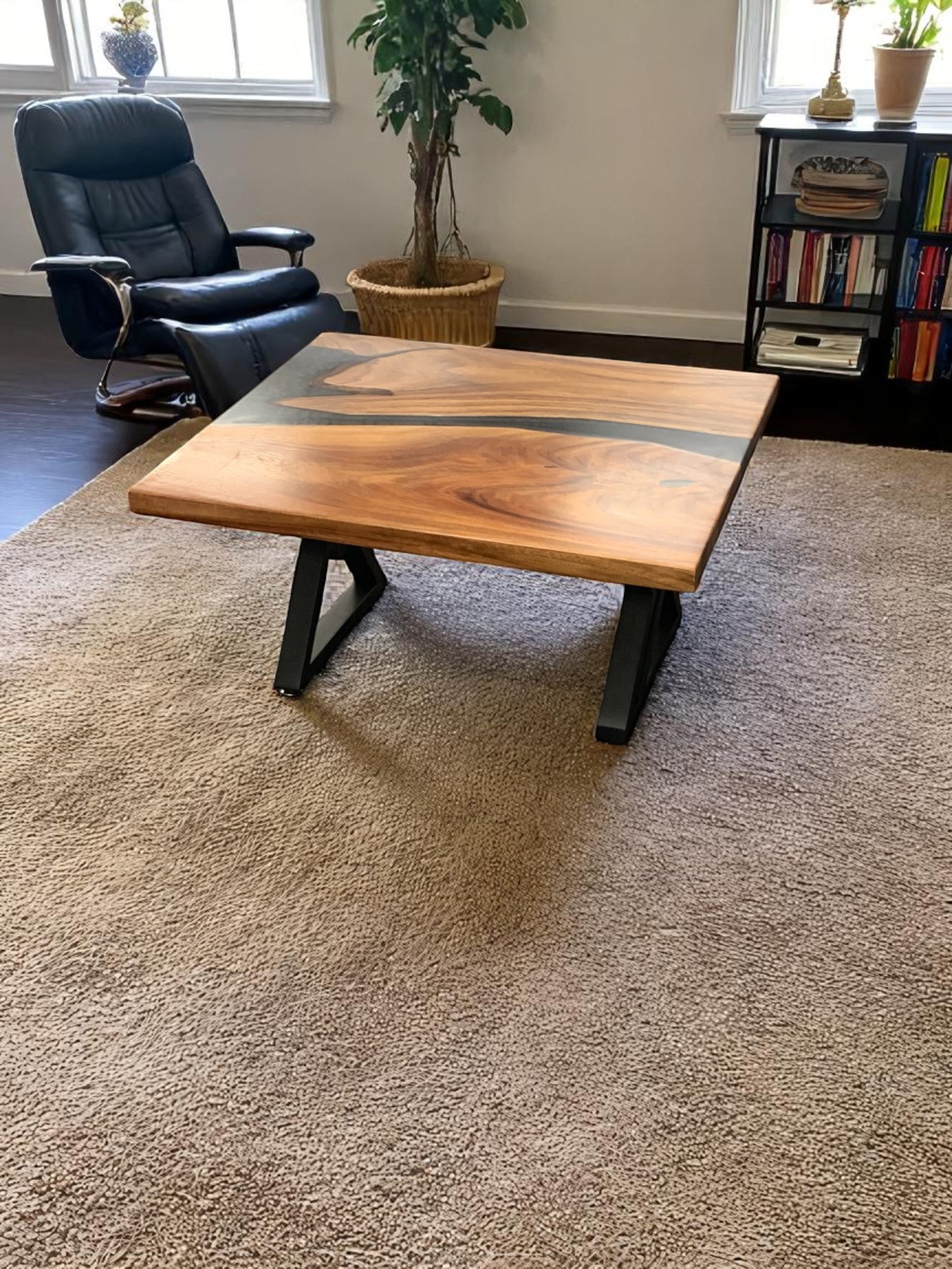 Custom Live Edge Dining Tables for Interior Design and Home Decor accented with rustic slab Coffee/End table furniture.