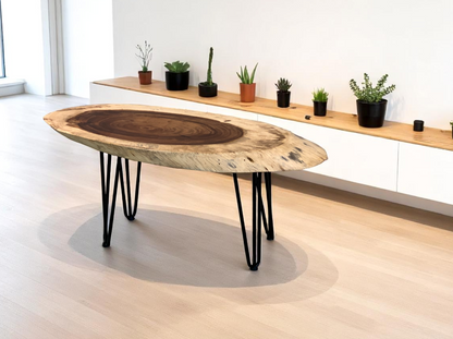 Custom Live Edge Dining Tables for Interior Design and Home Decor accented with rustic slab Coffee/End table furniture.
