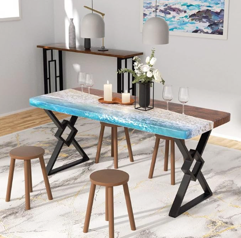 Custom Live Edge Dining Tables for Interior Design and Home Decor accented with rustic slab Coffee/End table furniture.