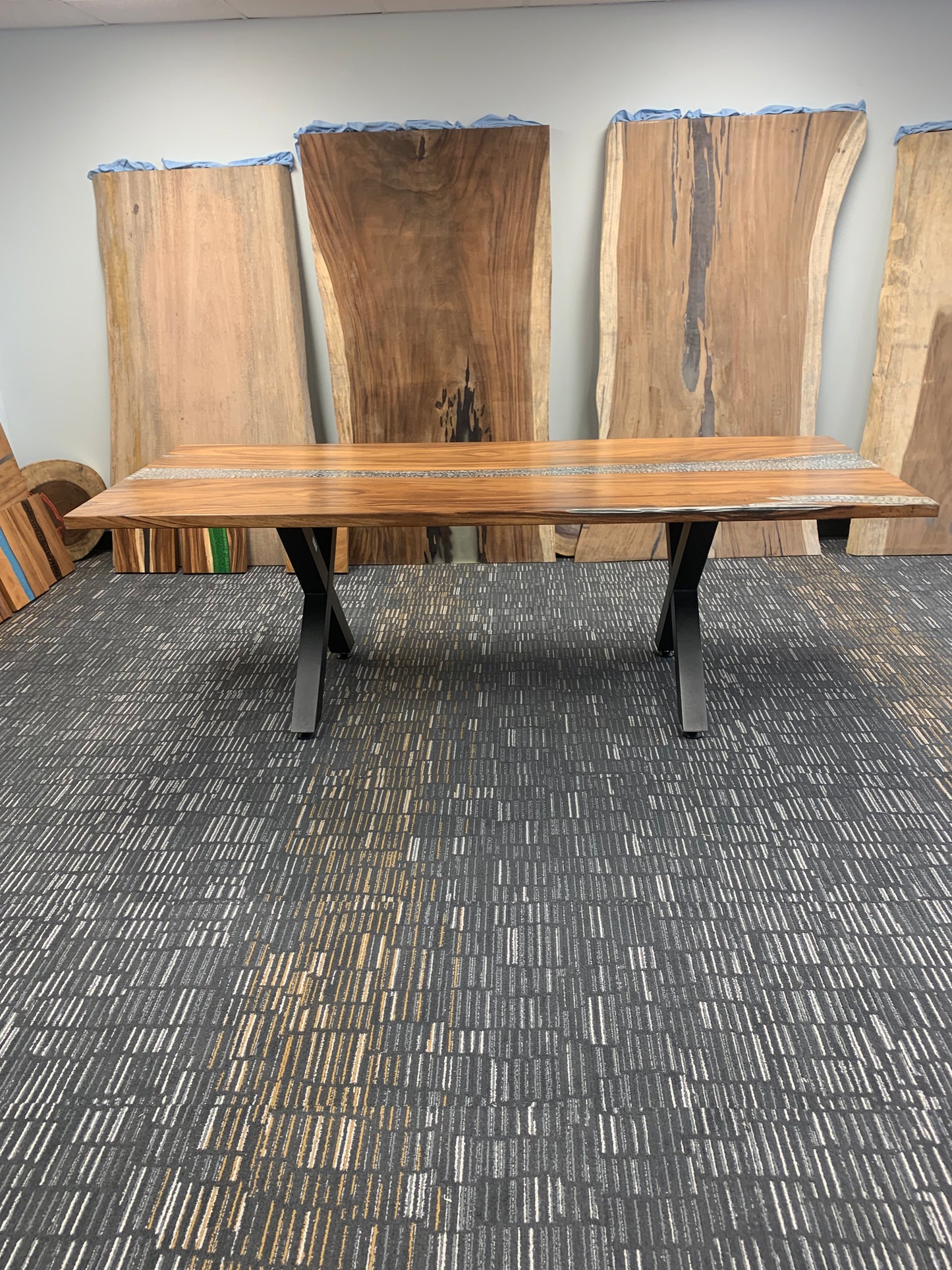 Custom Live Edge Dining Tables for Interior Design and Home Decor accented with rustic slab Coffee/End table furniture.