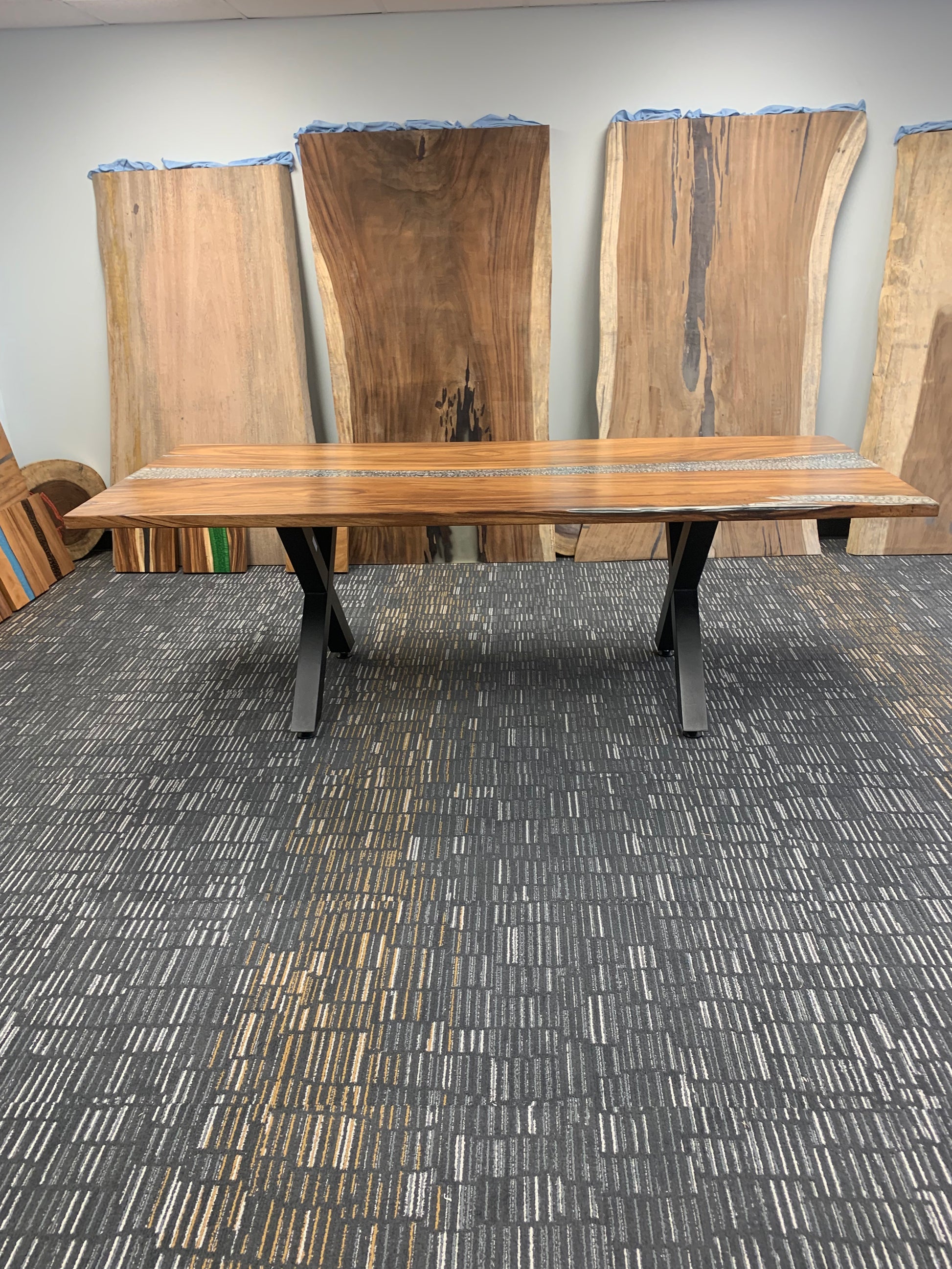 Custom Live Edge Dining Tables for Interior Design and Home Decor accented with rustic slab Coffee/End table furniture.