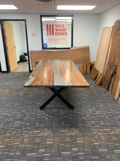 Custom Live Edge Dining Tables for Interior Design and Home Decor accented with rustic slab Coffee/End table furniture.