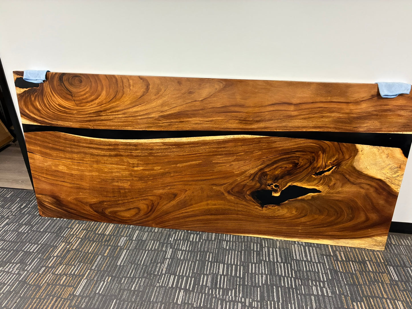 Solid Wood Black Epoxy/ River Dining Table 96"L x 42"W