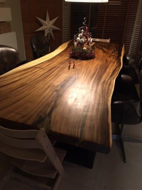 Custom Live Edge Dining Tables for Interior Design and Home Decor accented with rustic slab Coffee/End table furniture.