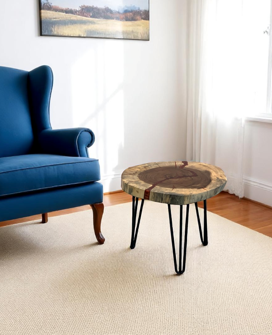 Custom Live Edge Dining Tables for Interior Design and Home Decor accented with rustic slab Coffee/End table furniture.