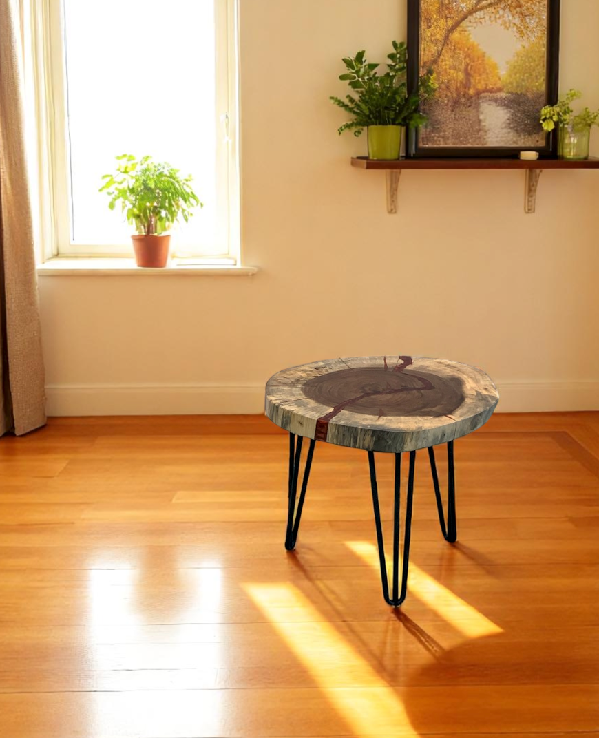 Custom Live Edge Dining Tables for Interior Design and Home Decor accented with rustic slab Coffee/End table furniture.