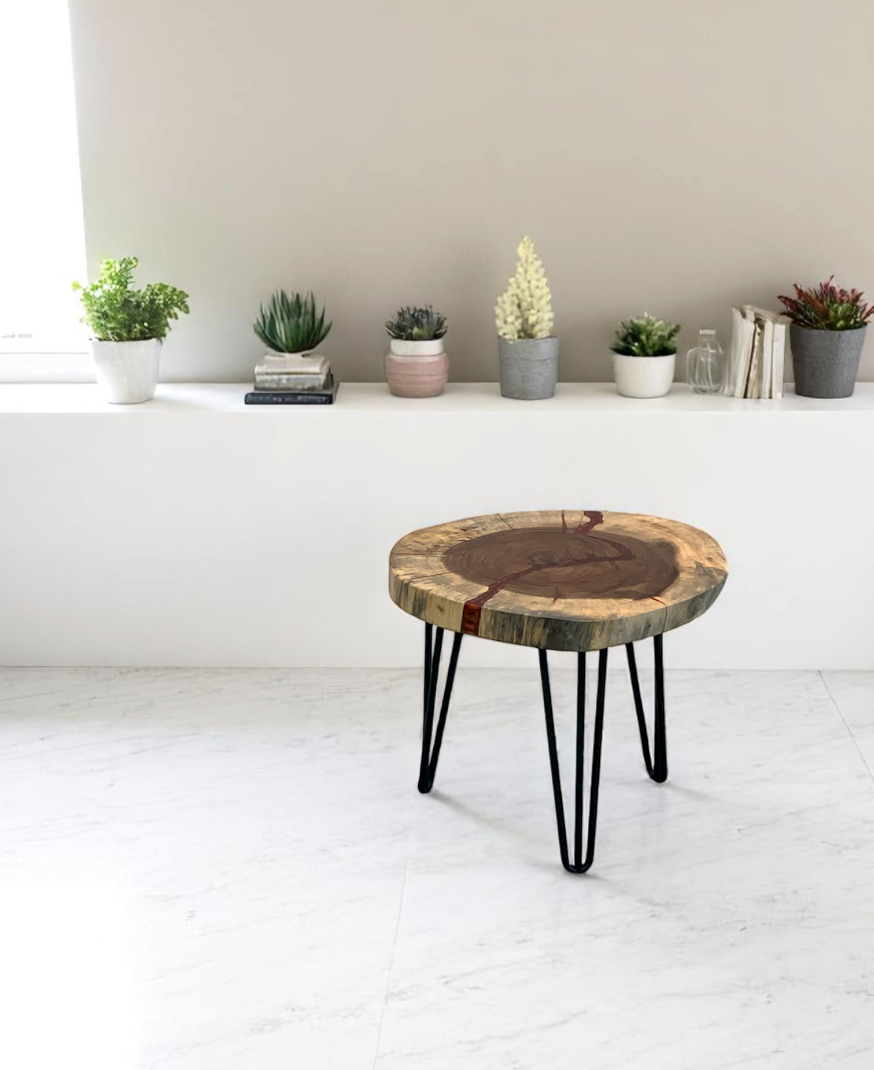 Custom Live Edge Dining Tables for Interior Design and Home Decor accented with rustic slab Coffee/End table furniture.