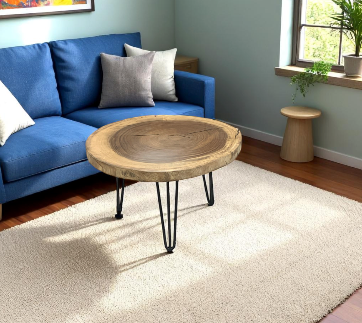 Custom Live Edge Dining Tables for Interior Design and Home Decor accented with rustic slab Coffee/End table furniture.