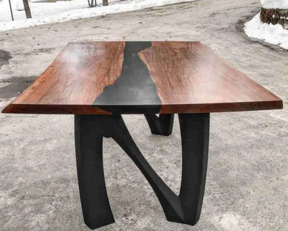 Custom Live Edge Dining Tables for Interior Design and Home Decor accented with rustic slab Coffee/End table furniture.