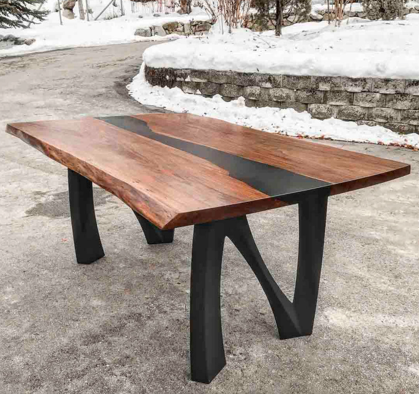 Custom Live Edge Dining Tables for Interior Design and Home Decor accented with rustic slab Coffee/End table furniture.