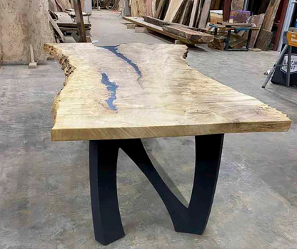Custom Live Edge Dining Tables for Interior Design and Home Decor accented with rustic slab Coffee/End table furniture.
