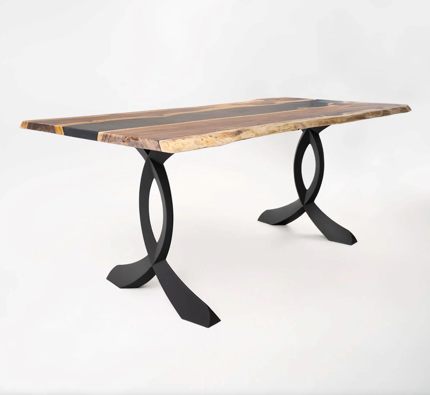 Custom Live Edge Dining Tables for Interior Design and Home Decor accented with rustic slab Coffee/End table furniture.