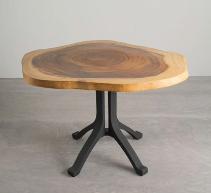 Custom Live Edge Dining Tables for Interior Design and Home Decor accented with rustic slab Coffee/End table furniture.