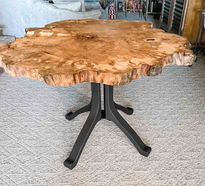 Custom Live Edge Dining Tables for Interior Design and Home Decor accented with rustic slab Coffee/End table furniture.