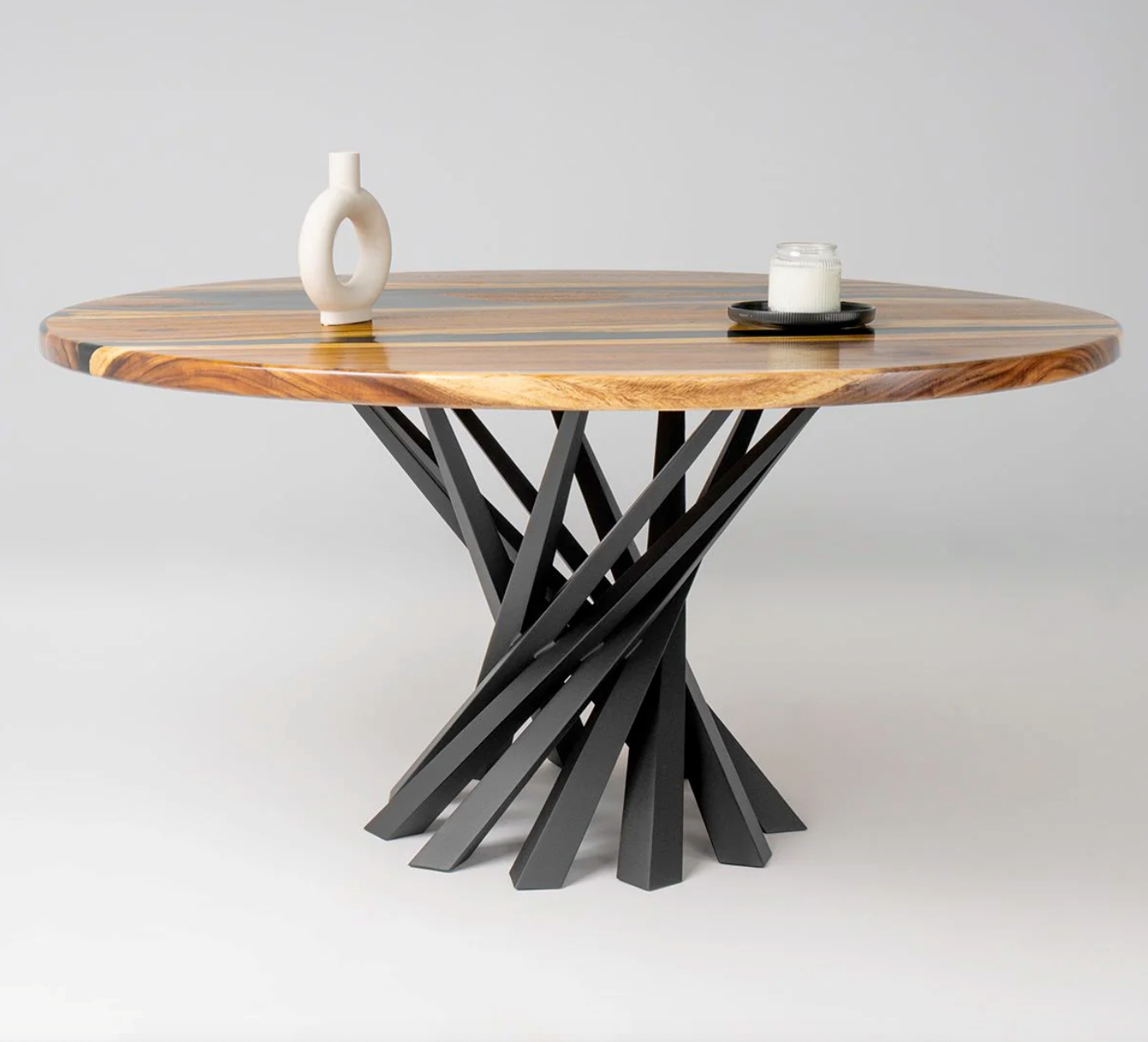 Custom Live Edge Dining Tables for Interior Design and Home Decor accented with rustic slab Coffee/End table furniture.