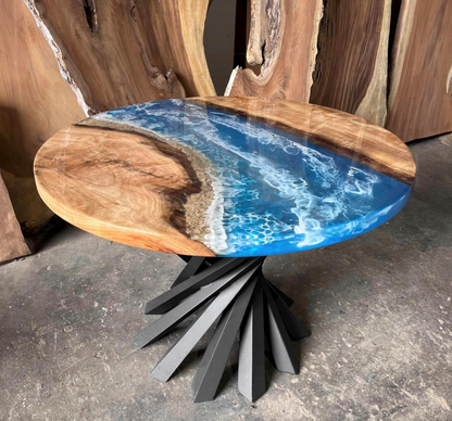 Custom Live Edge Dining Tables for Interior Design and Home Decor accented with rustic slab Coffee/End table furniture.