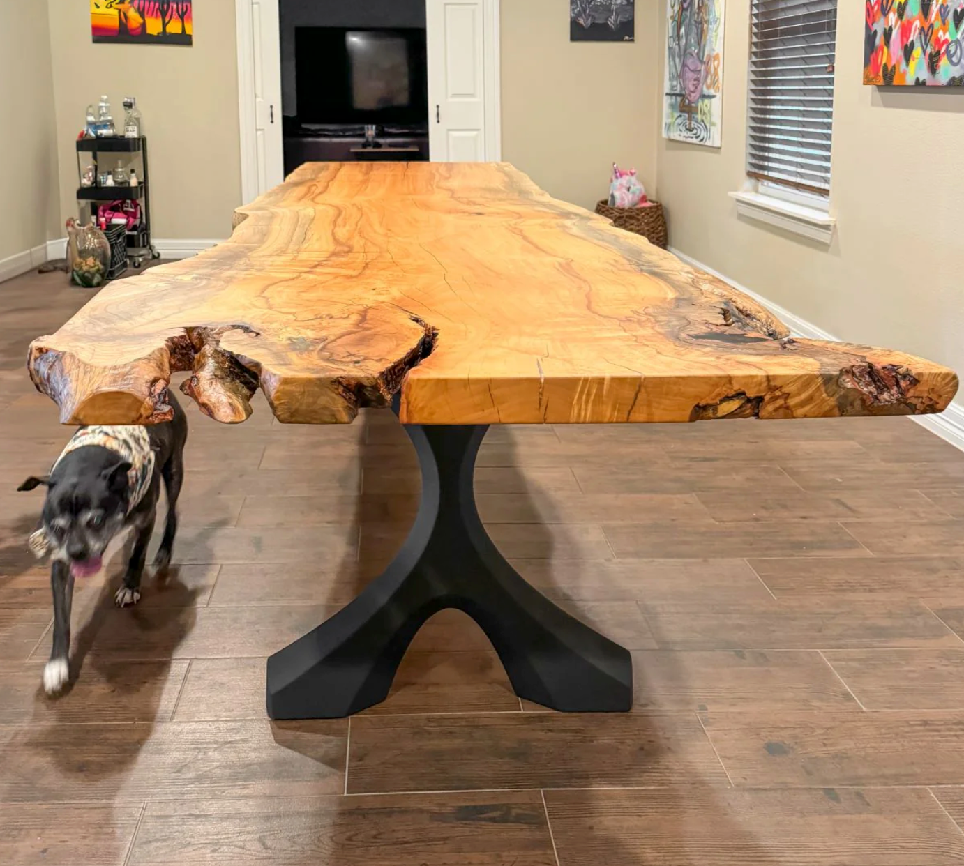 Custom Live Edge Dining Tables for Interior Design and Home Decor accented with rustic slab Coffee/End table furniture.