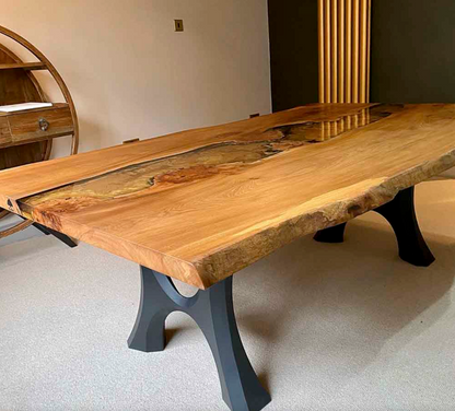 Custom Live Edge Dining Tables for Interior Design and Home Decor accented with rustic slab Coffee/End table furniture.