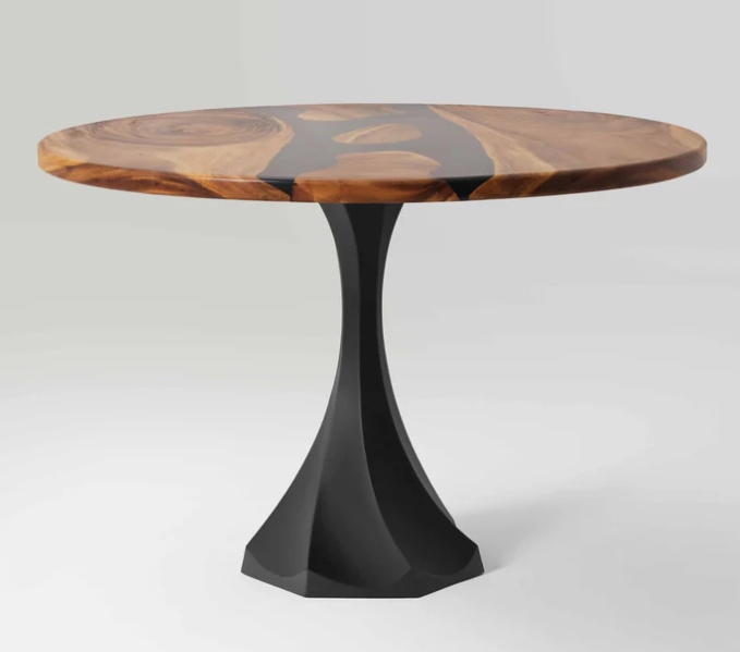 Custom Live Edge Dining Tables for Interior Design and Home Decor accented with rustic slab Coffee/End table furniture.