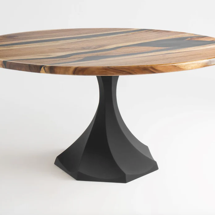 Custom Live Edge Dining Tables for Interior Design and Home Decor accented with rustic slab Coffee/End table furniture.