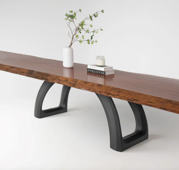 Custom Live Edge Dining Tables for Interior Design and Home Decor accented with rustic slab Coffee/End table furniture.