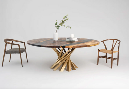 Custom Live Edge Dining Tables for Interior Design and Home Decor accented with rustic slab Coffee/End table furniture.