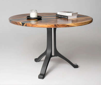Custom Live Edge Dining Tables for Interior Design and Home Decor accented with rustic slab Coffee/End table furniture.