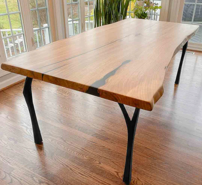 Custom Live Edge Dining Tables for Interior Design and Home Decor accented with rustic slab Coffee/End table furniture.
