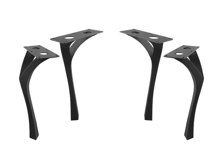 Faras Metal Table Legs 9" W x 28" H (4"Leg W) - Black