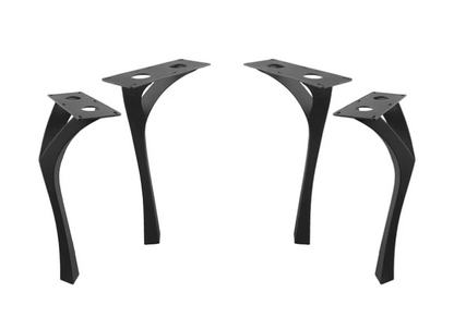 Faras Metal Table Legs 9" W x 28" H (4"Leg W) - Black