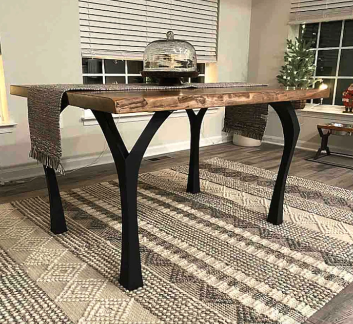 Faras Metal Table Legs 9" W x 28" H (4"Leg W) - Black