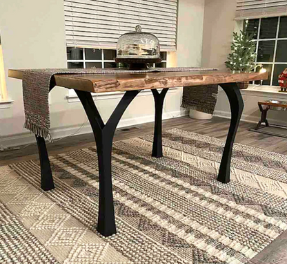 Faras Metal Table Legs 9" W x 28" H (4"Leg W) - Black