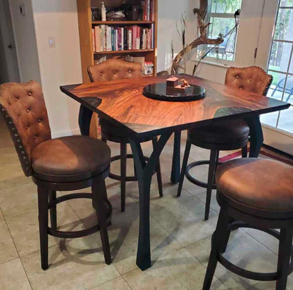 Faras Metal Table Legs 9" W x 28" H (4"Leg W) - Black