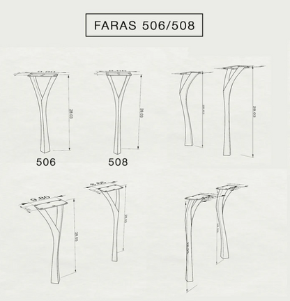 Faras Metal Table Legs 9" W x 28" H (4"Leg W) - Black