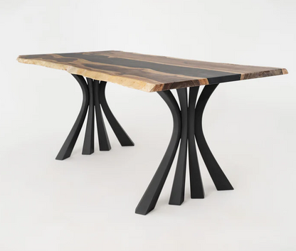 Custom Live Edge Dining Tables for Interior Design and Home Decor accented with rustic slab Coffee/End table furniture.