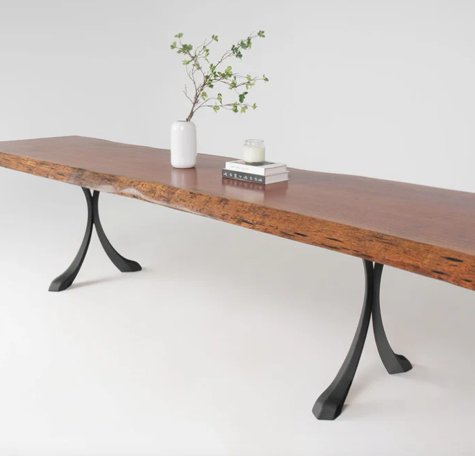 Custom Live Edge Dining Tables for Interior Design and Home Decor accented with rustic slab Coffee/End table furniture.