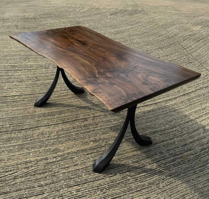 Custom Live Edge Dining Tables for Interior Design and Home Decor accented with rustic slab Coffee/End table furniture.