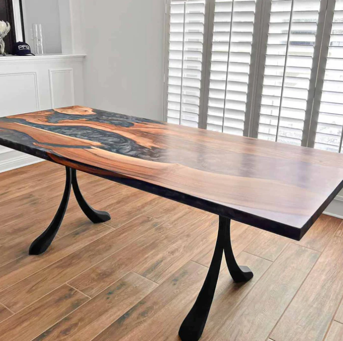 Custom Live Edge Dining Tables for Interior Design and Home Decor accented with rustic slab Coffee/End table furniture.