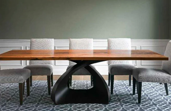 Custom Live Edge Dining Tables for Interior Design and Home Decor accented with rustic slab Coffee/End table furniture.