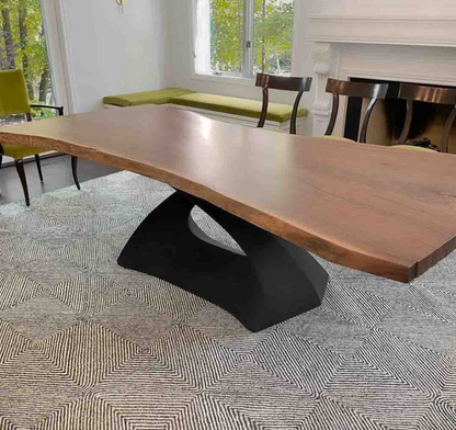 Custom Live Edge Dining Tables for Interior Design and Home Decor accented with rustic slab Coffee/End table furniture.