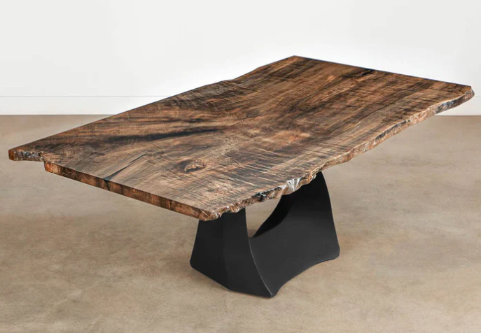 Custom Live Edge Dining Tables for Interior Design and Home Decor accented with rustic slab Coffee/End table furniture.